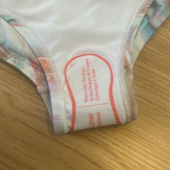 NWT Calme Rainbow Marble Watercolor Hipster Bikini Bottom Large - Picture 7 of 8